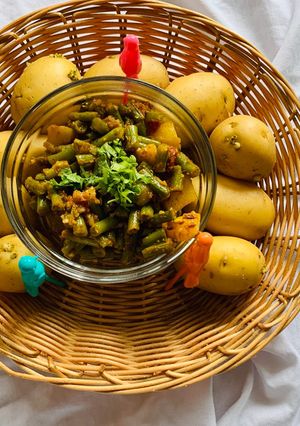 A picture of Aloo Beans in 5 minutes.