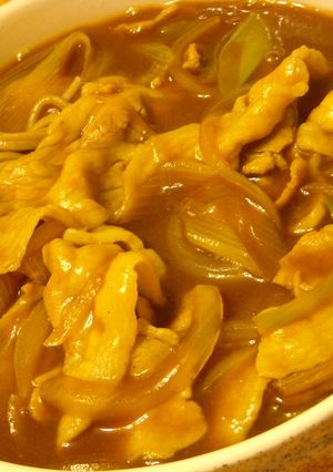 A picture of Curry Soba in the Style of a Soba Restaurant.