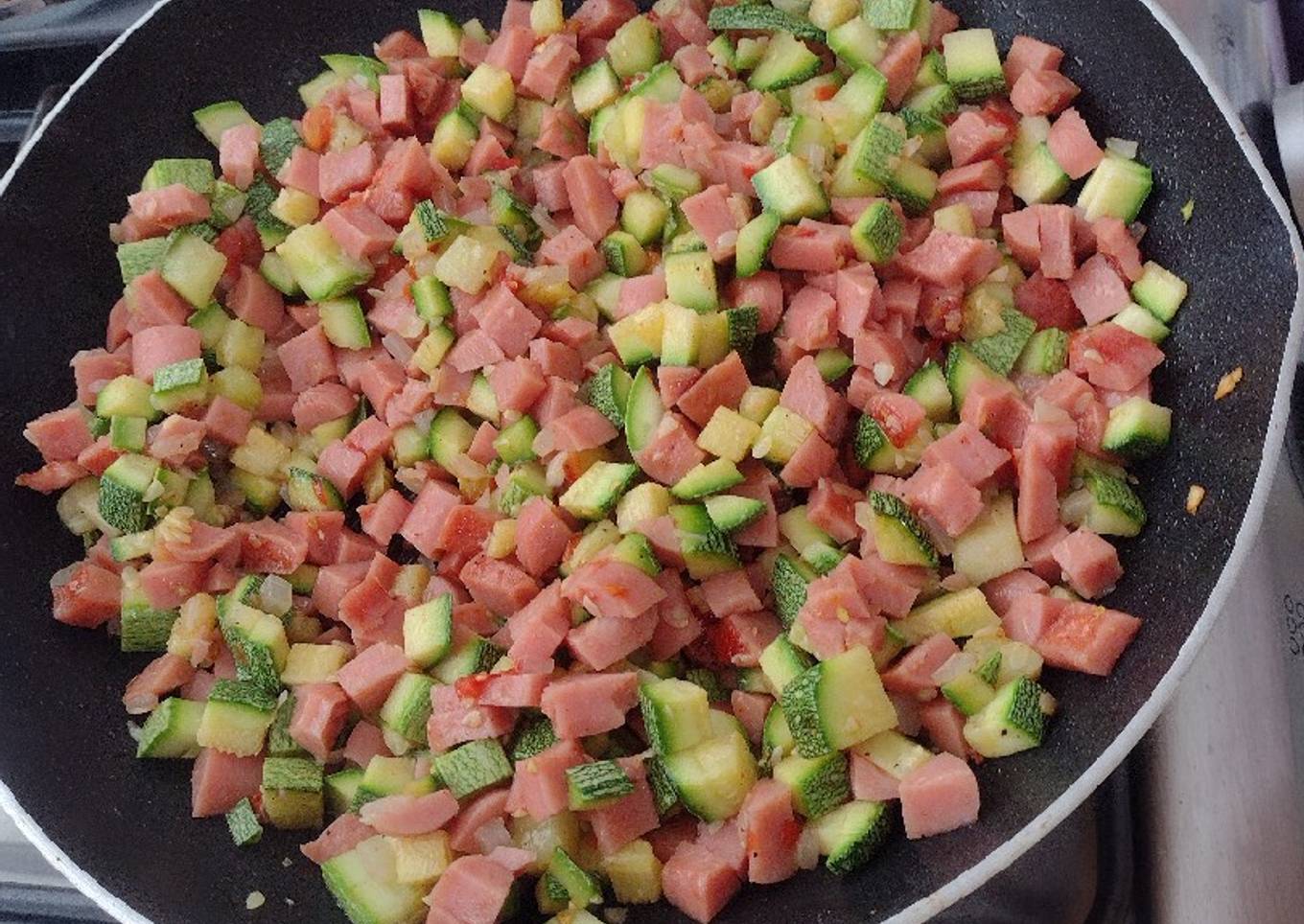 Calabaza con salchichas