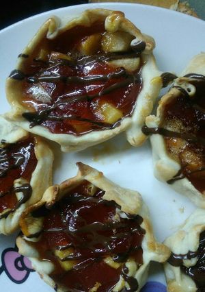 Una foto de Canastitas de membrillo y manzana express