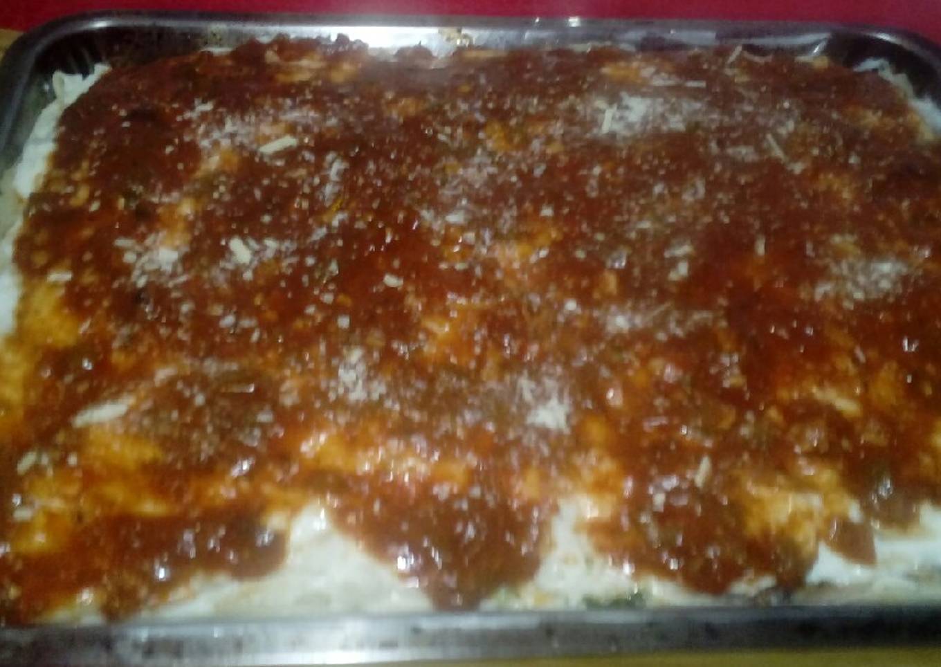 Lasañas de Carne, verdura, paleta y queso