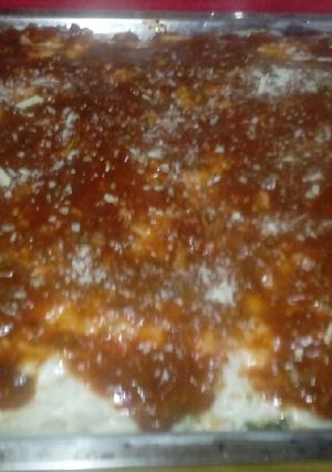 Una foto de Lasañas de Carne, verdura, paleta y queso
