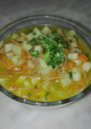 صورة لوصفة شوربة الخضار بالشعيريه