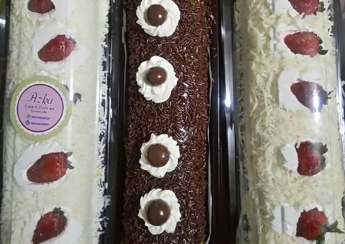 Roll cake keju dan coklat