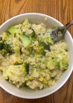 A picture of Broccoli Cheddar Risotto.