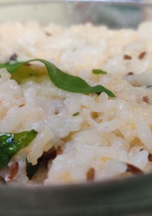 A picture of Curd rice southindian style.