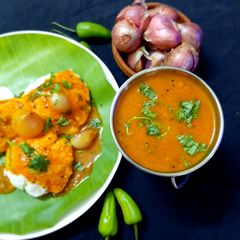 A picture of Idly with sambar (without dal) for breakfast.
