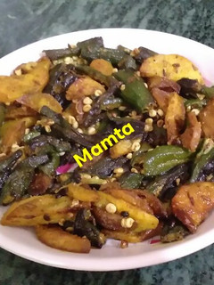 भिंडी आलू की फ्राई सब्जी (bhindi aloo ki fry sabzi recipe in Hindi) रेसिपी मुख्य फोटो