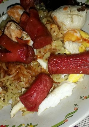 Foto resep Mie instan goreng sosis