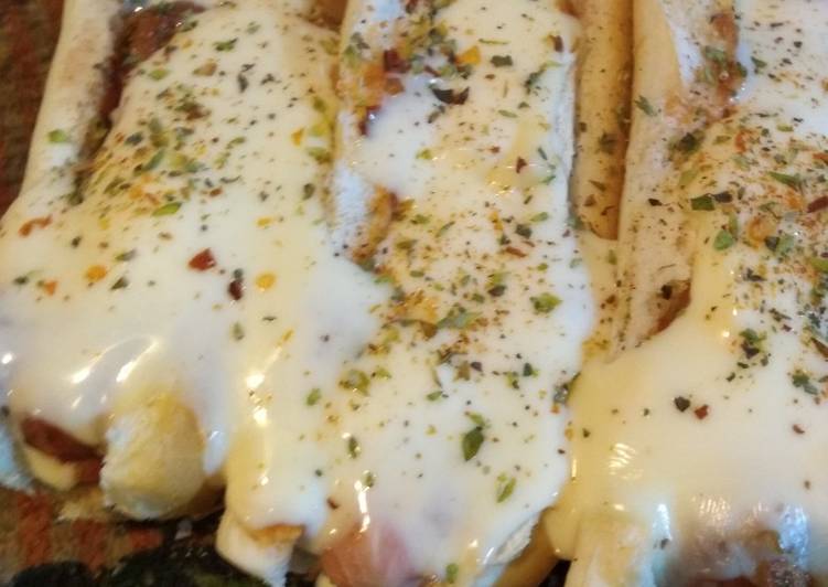 Panchos a la pizza Receta de claudia Ali Cookpad