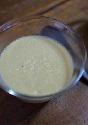 A picture of Simple, steamed custard pudding.