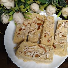 A picture of BESAN milk ki barfi.