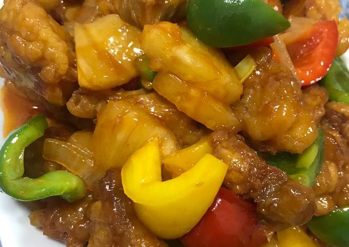 Sweet and sour chicken pineaple (ayam asem manis)
