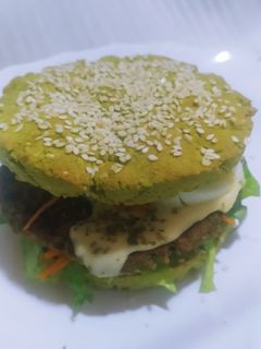 Una foto de Hamburguesa Vegetariana. Día Internacional De La Hamburguesa