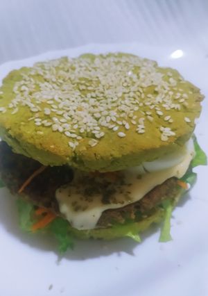 Una foto de Hamburguesa Vegetariana. Día Internacional De La Hamburguesa