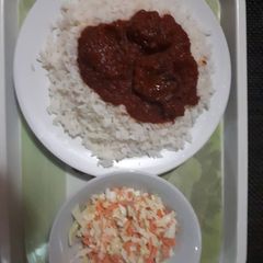 White Rice with coleslaw A picture of White Rice with coleslaw.