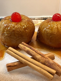 Una foto de Manzanas asadas al Pedro Ximénez