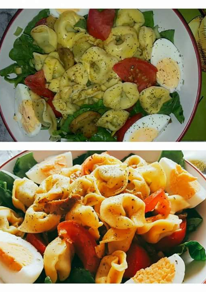 Una foto de Ensalada de Tortellini y espinacas