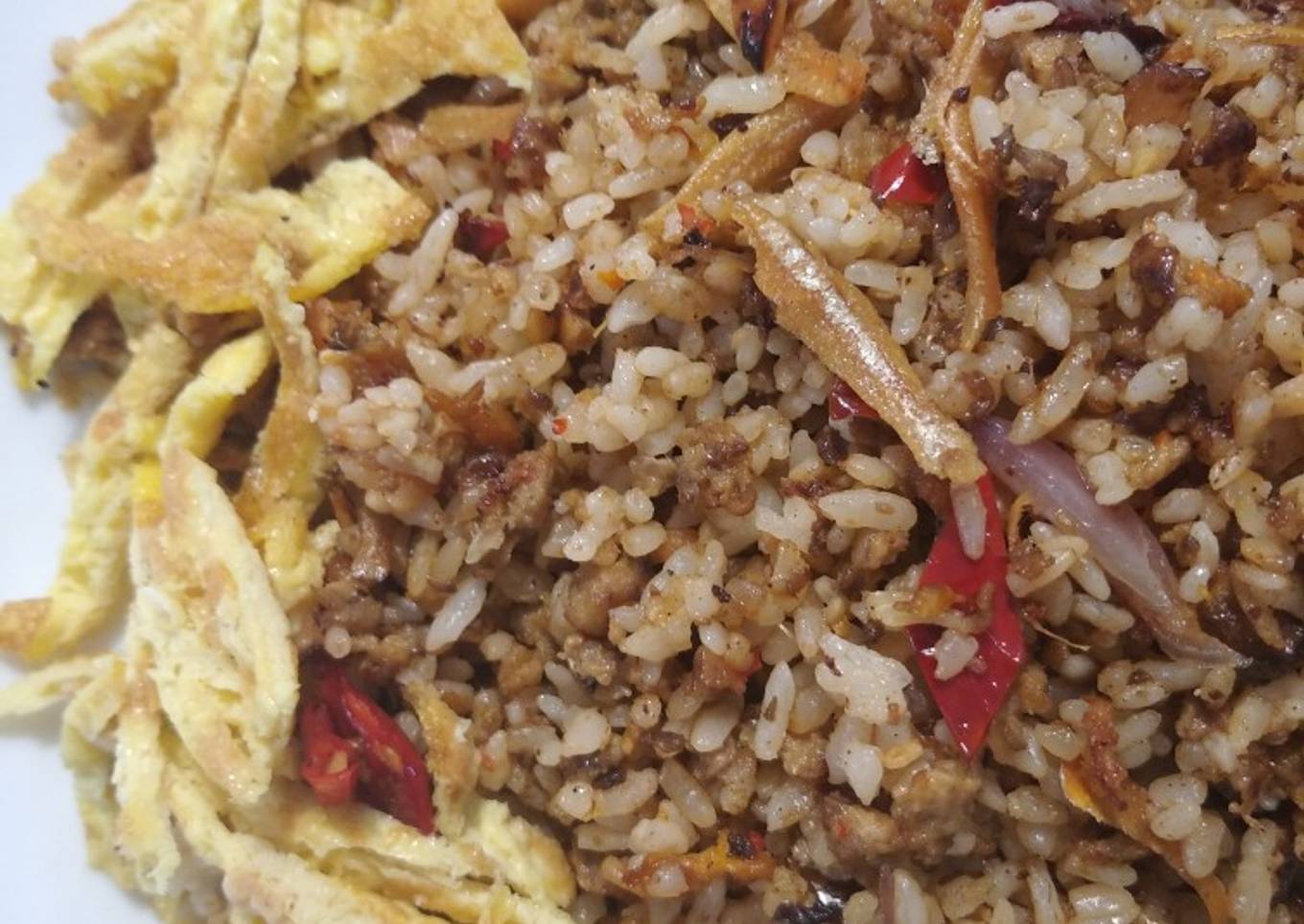 Nasi goreng oncom teri