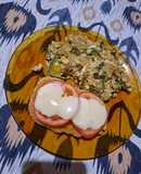 Zapallito revuelto con milanesa