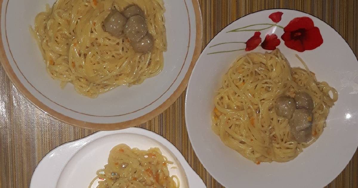  Resep  Spaghetti  Cream Chese Rumahan dengan Bumbu seadanya 