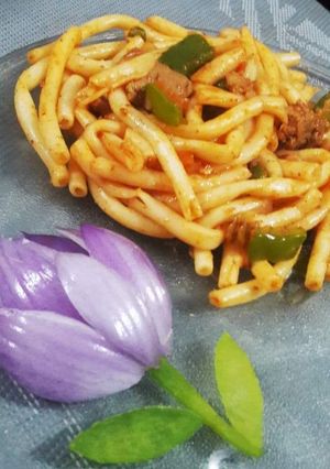 A picture of Spicy long macroni.