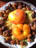 California Farm Panfried Olives with Heirloom Tomatoes