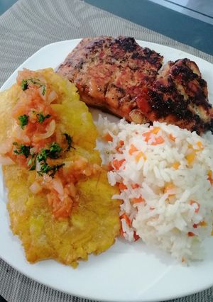 Una foto de Salmón en salsa agridulce
