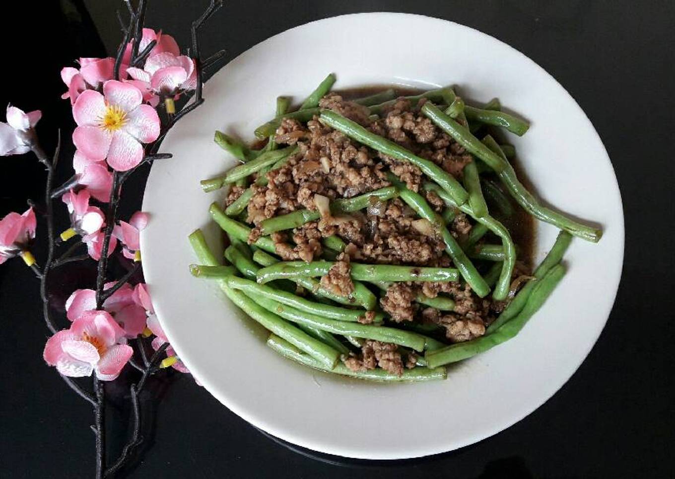 Buncis daging cincang