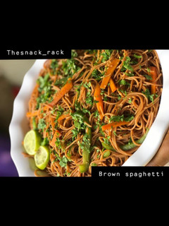 A picture of Brown spaghetti.