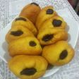 Pumpkin donut with chocolate ganache