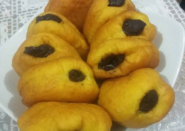 Pumpkin donut with chocolate ganache