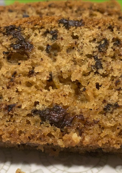 Una foto de Pound cake con chocolate
