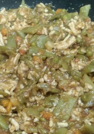 Foto principal de Judías verdes con carne picada a la barbacoa