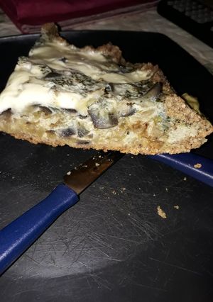 Una foto de Tarta de berenjena con masa integral