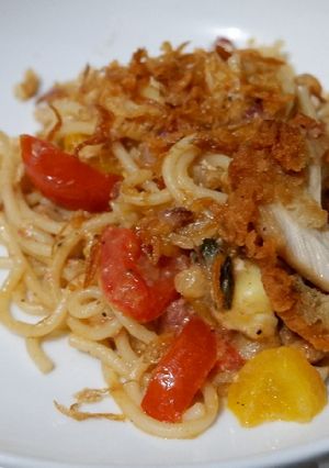 Foto resep Spaghetti Jamur Saus Barberque
