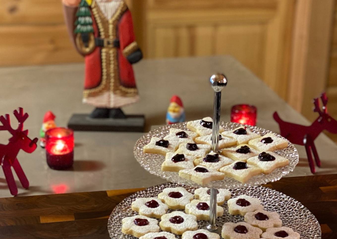 Petits sablés de Noël à la confiture de bleuets ou de framboises #gourmandisesaoffrir