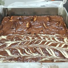 A picture of Marble and bounty fudge brownies.