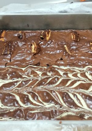 A picture of Marble and bounty fudge brownies.