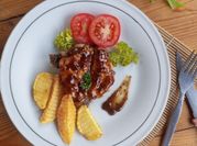 Gambar steak ayam lada hitam