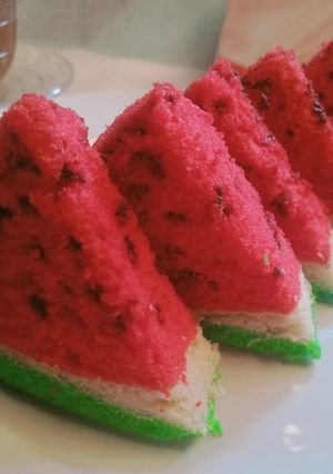 Foto resep Bolu Kukus Semangka