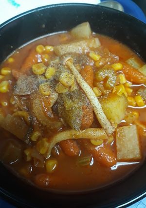 A picture of Roasted Vegetable Soup.