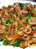 Pork soy sauce noodles