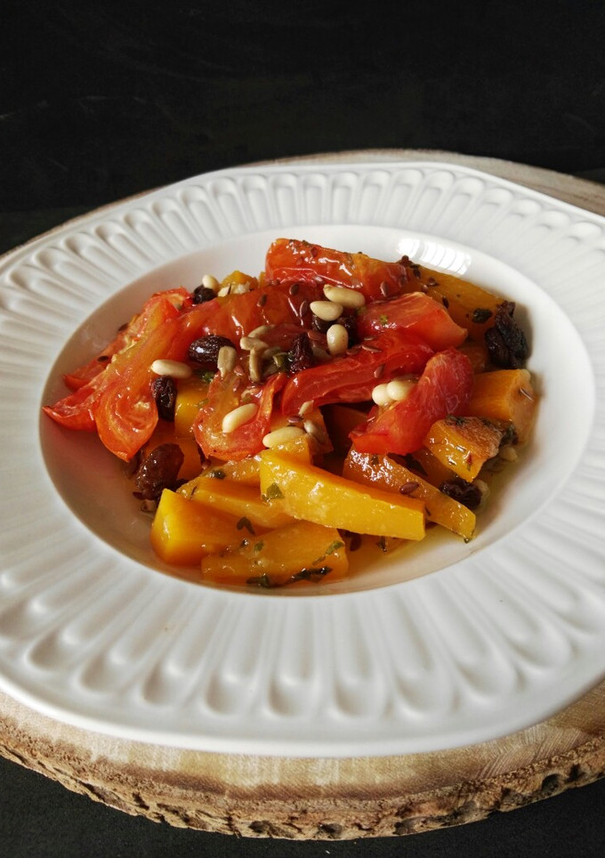 Una foto de Ensalada de calabaza asada con miel