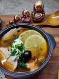 Sopa rusa solyanka /selyanka. Antigua Sopa Rusa uno de los platos preferidos de Dostoievski
