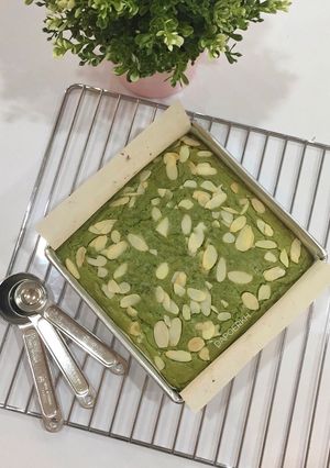 Foto resep Almond Matcha Brownies
