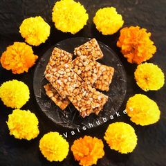 A picture of Peanut Cashew Til Chikki.