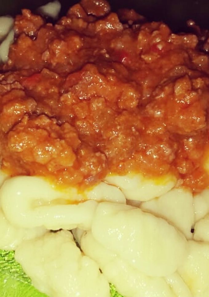 Una foto de Ñoquis de papa con boloñesa -Receta económica-