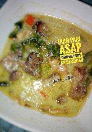 Foto resep Ikan pari asap campur tempe kuah santan