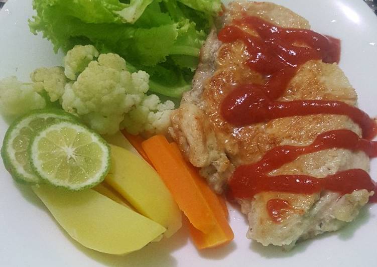 Resep Steak Ayam no Oil no Mentega, Lezat Sekali